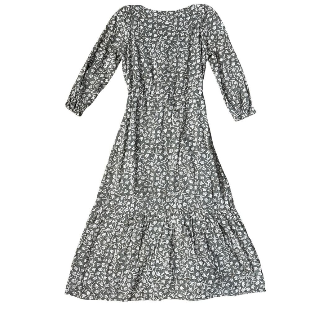 Emerson Fry Olive Green Floral Midi Dress - Picture 4 of 10